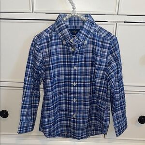 Ralph Lauren Blue Plaid Kids button down shirt size 4T